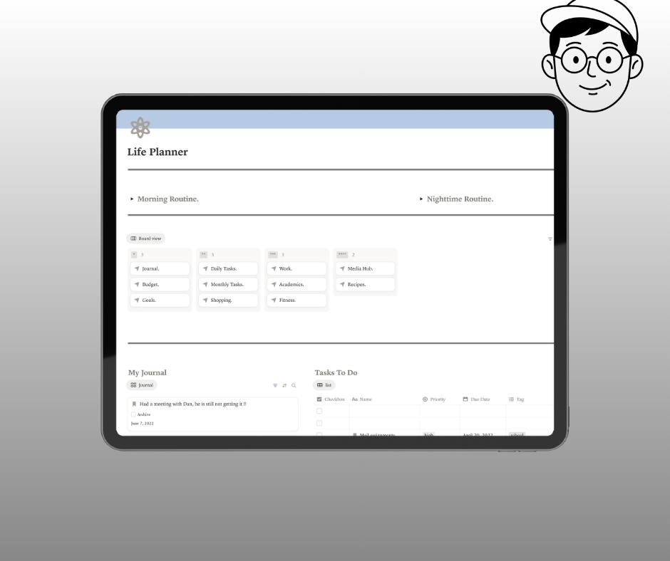 All-in-One Life Planner Notion | Minimalist Daily Organizer