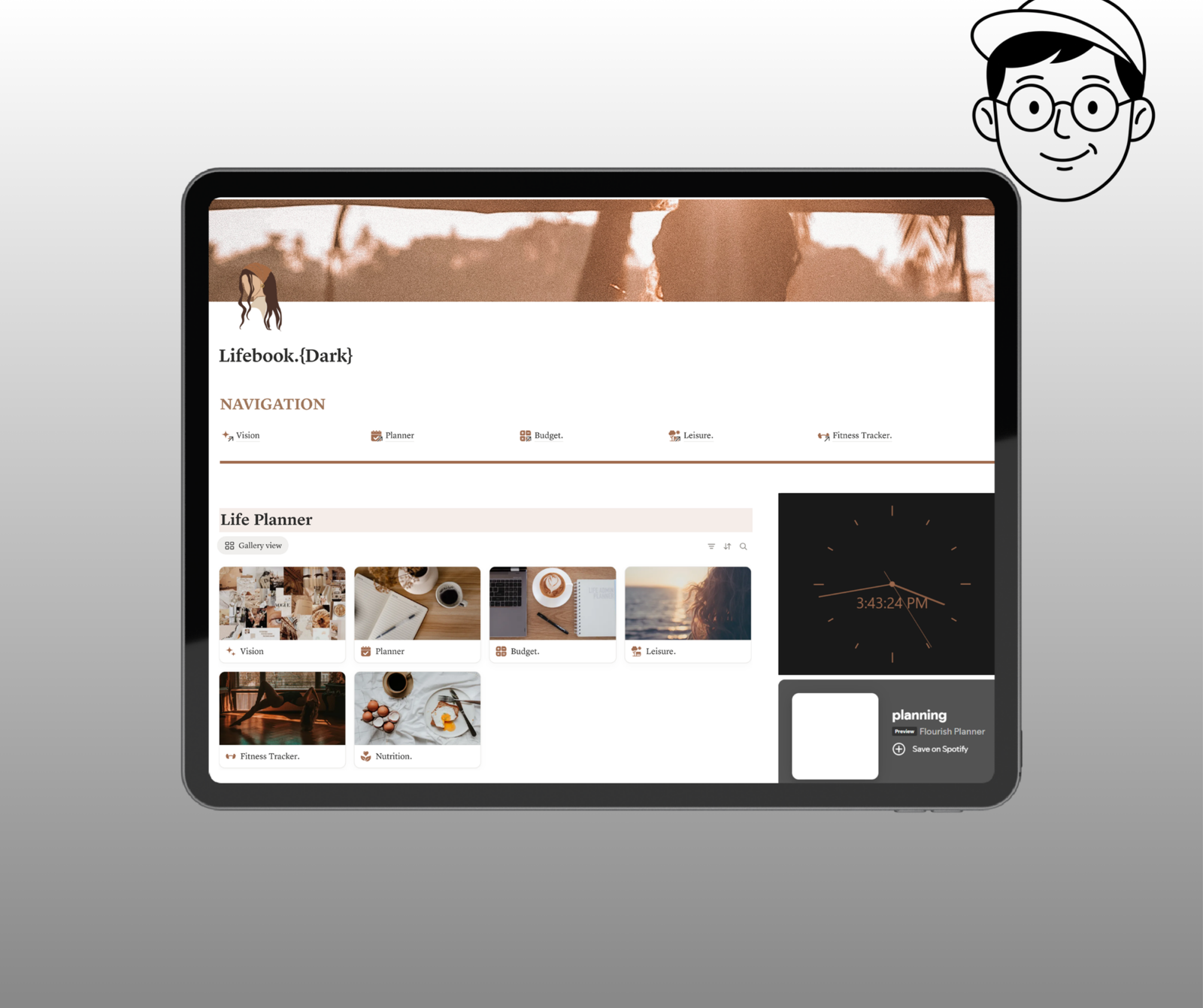 Notion Lifebook Dark Mode | Ultimate Life Planner & Organizer