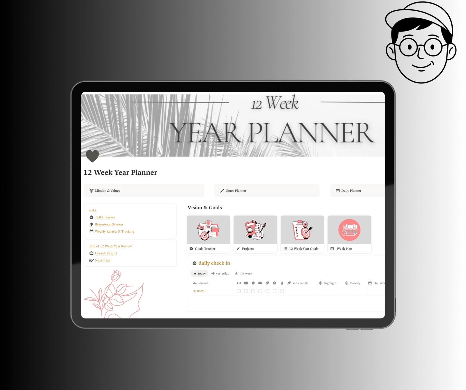 12 Week Year Planner Notion | Goal Achievement & Productivity